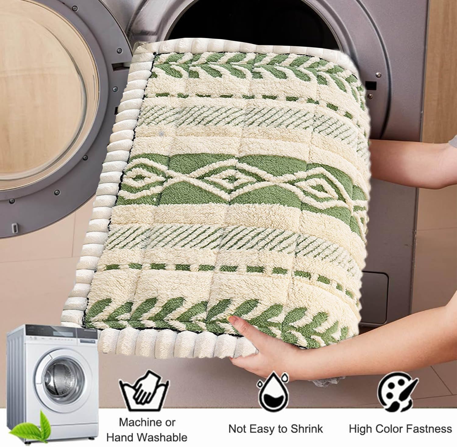 Couch Cover for Dogs, Washable Non-Slip Boho Geometric Pet Sofa Protector, Soft Sofa Slipcovers Cushion Protector for Dogs and Cats. (Green, 27.6" x 70.9" x 1.5")