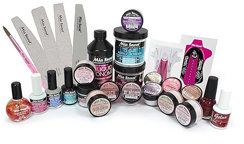 Mia Secret Kit de uñas acrílicas para principiantes kit de uñas con todo - Kit de uñas acrílicas completo mia secret - Kit de polvos acrílicos para
