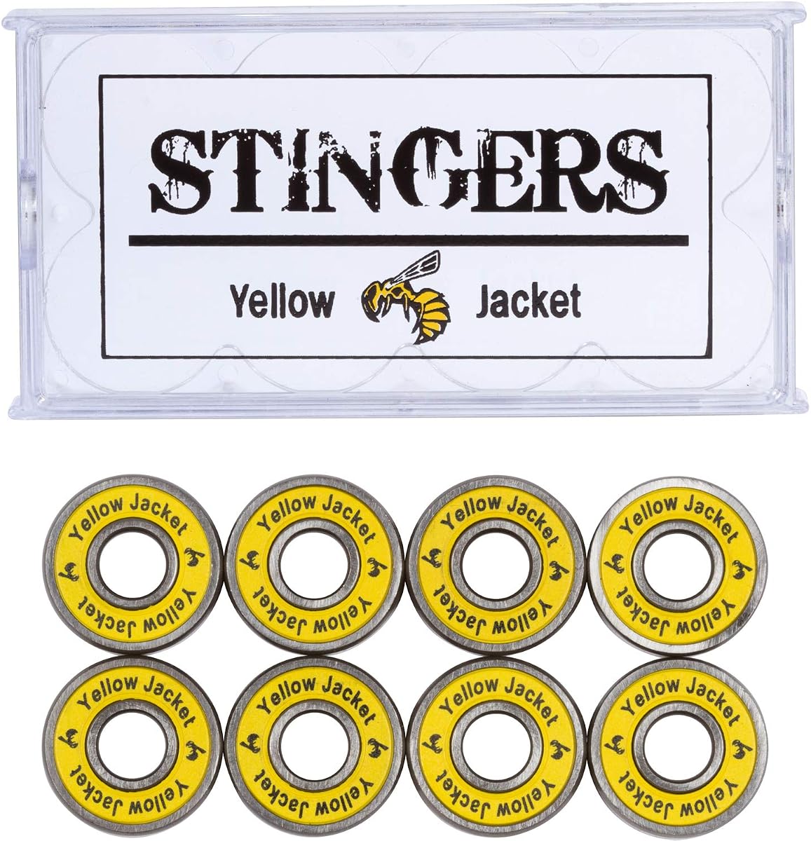 Yellow Jacket Premium Rodamientos para monopatín, rodamientos Pro Longboard, 608, ABEC 11, Yellow Jacket (paquete de 8)