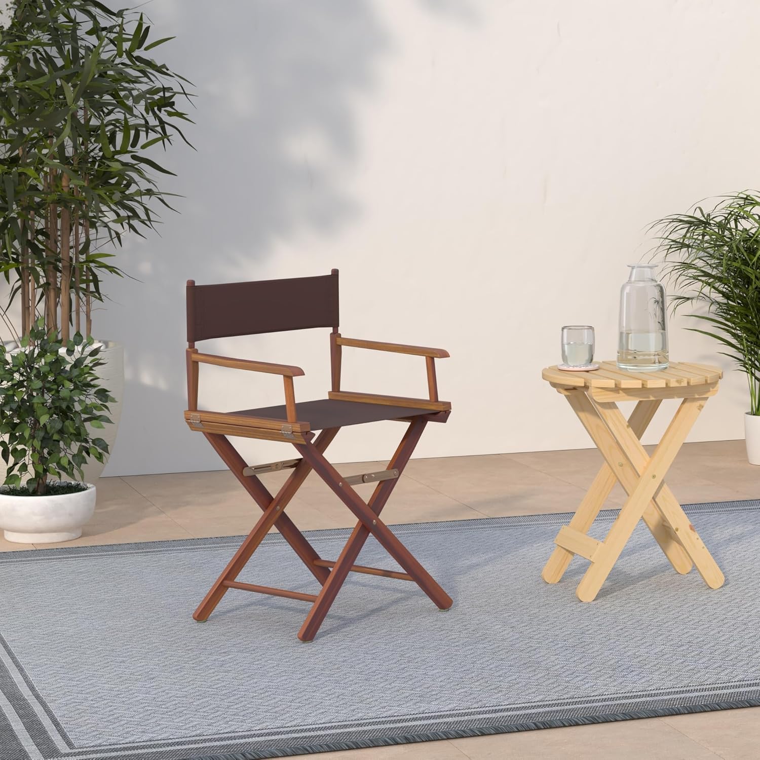 Casual Home 200-55/021-45 Director Chair 18" - Classic Height Honey OakFrame/Brown Canvas