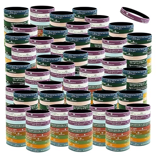 300 Pcs Religious Silicone Wristbands Bulk 15 Colors 20 Styles