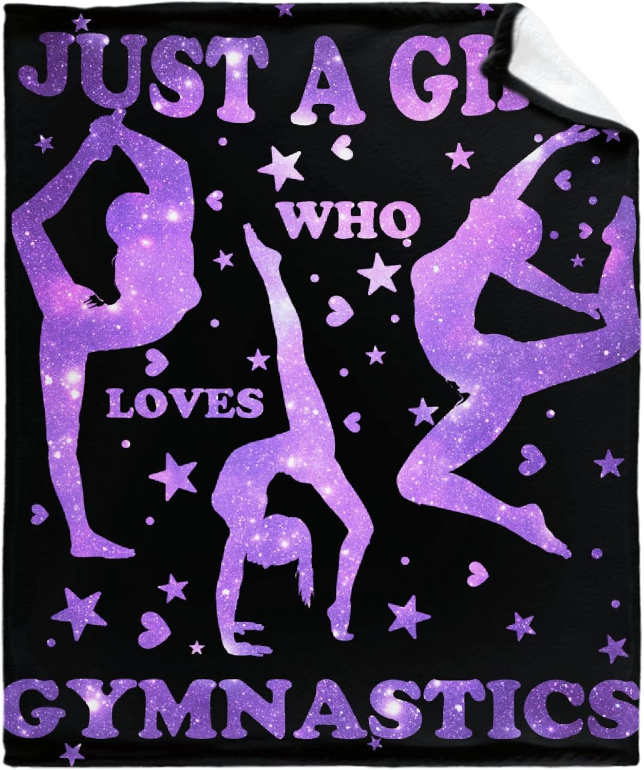 Just A Girl Who Loves Gymnastics Blanket for Fall Winter Spring All Season Warm Fuzzy 60x50 in for Medium Teen/Travel Microplush Fleece Summer Autumn Blankets for Couch Bed Sofa