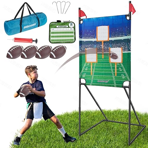 GOODLYSPORTS Football Toss Game with 4 Inflatable Balls + 66"