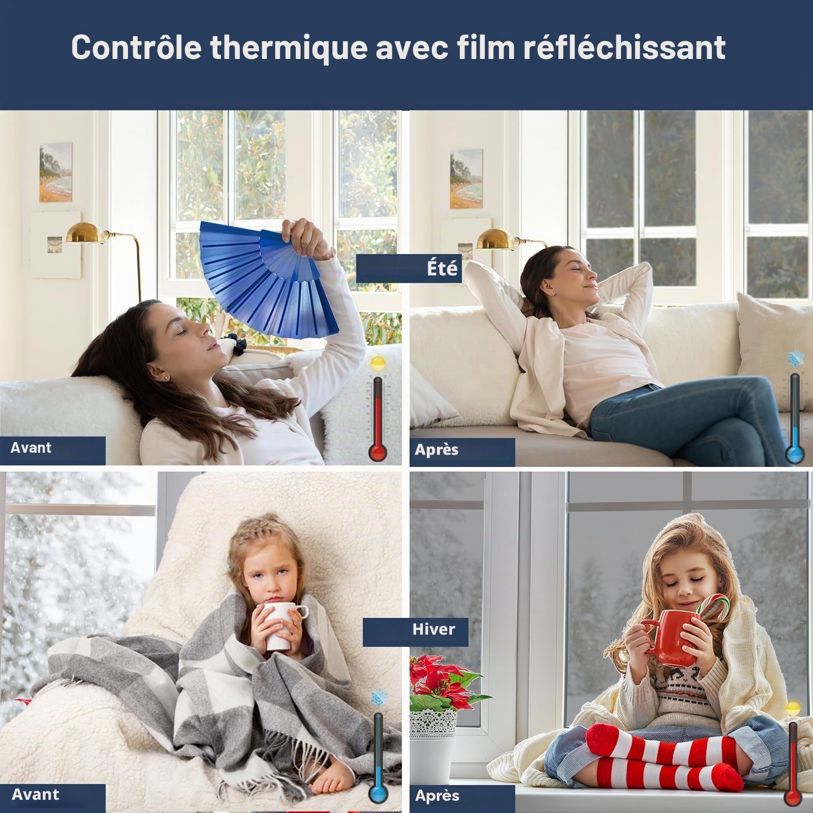 Film Miroir Linarun, Autocollant, Film de Protection Solaire pour fenêtre, Protection de la Vie privée, Isolation Thermique, fenêtre de Toit, intérieur ou extérieur, Protection UV 90x400