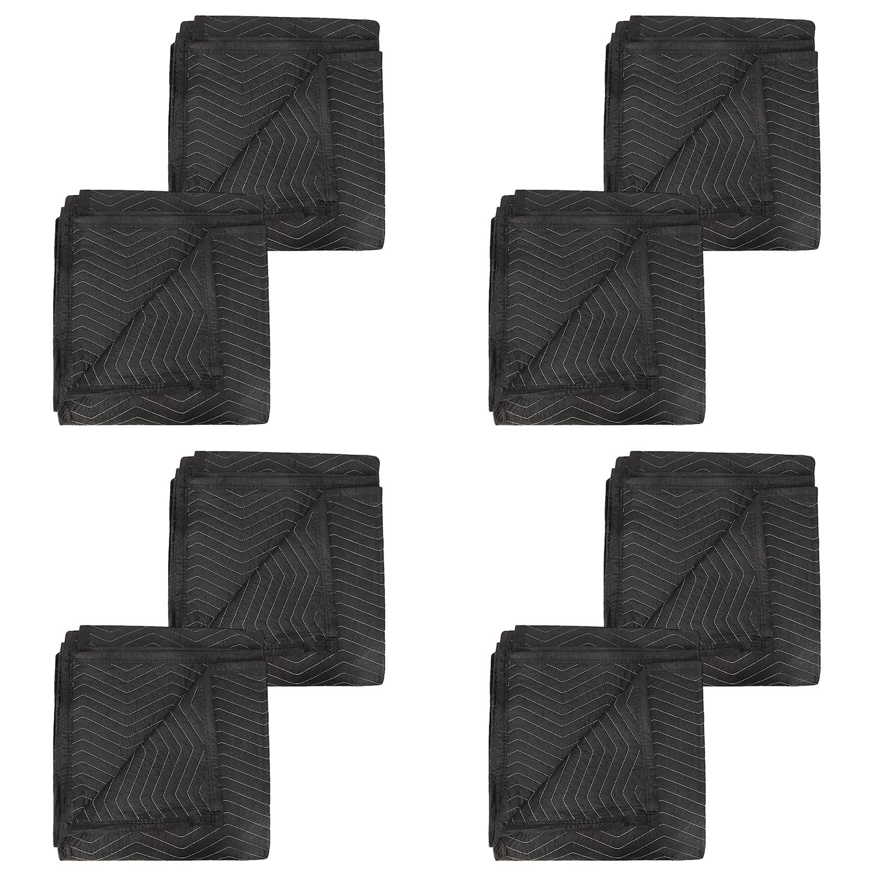 Aundhegrtt 8Pcs Moving Blankets 40x72Inches Heavy Duty Packing Blankets for Moving Shipping Furniture Wrapping for Furniture-Black