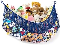 Vista 19 de Hamaca para animales de peluche, extra grande de 56 pulgadas de largo, almacenamiento de animales de peluche, red de soporte para animales