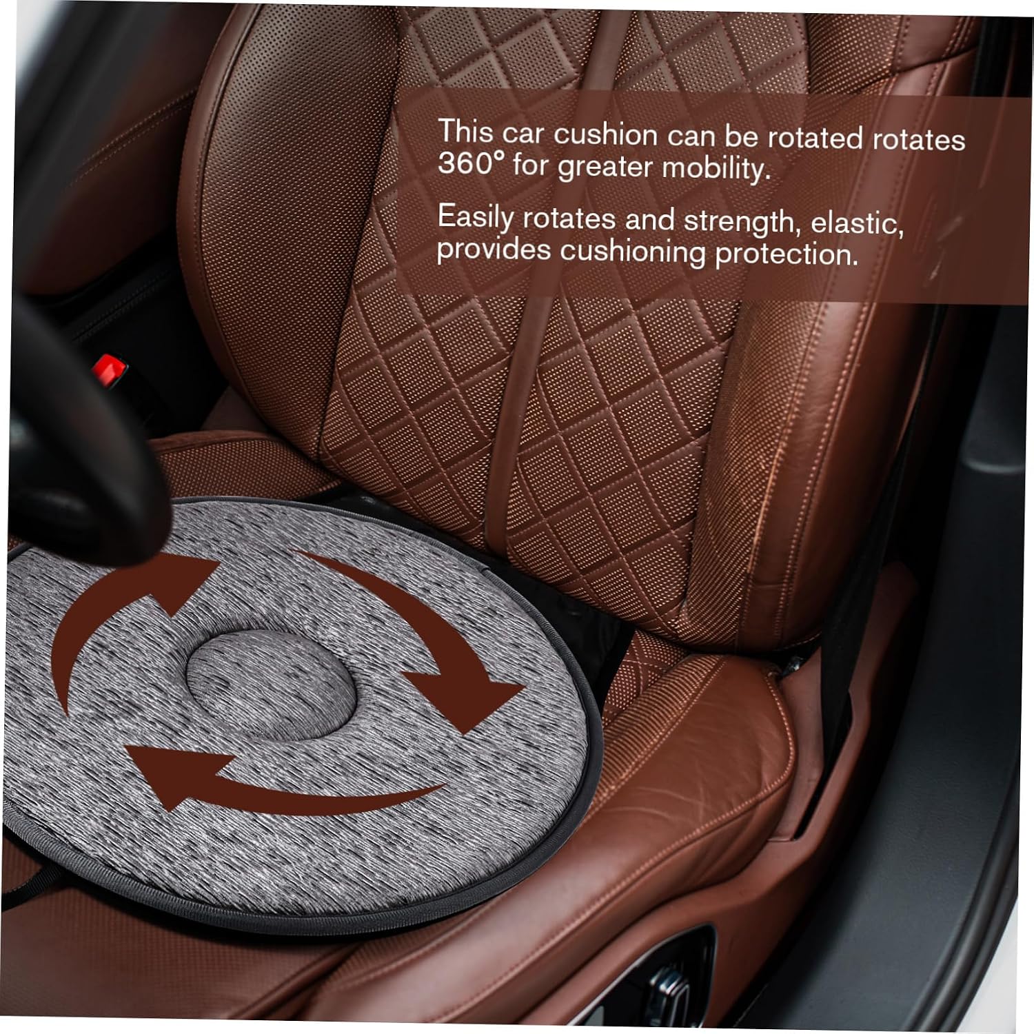360degree Multifunctional Rotating Seat Cushion Breathable Car Seat Pad Comfortable - Design for for Car Chair Airplane Use for Back Hip Strain