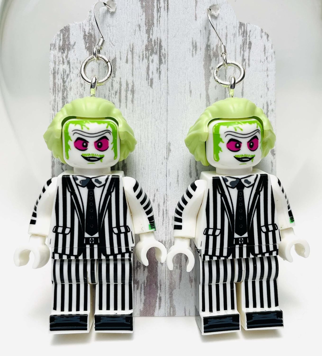 Compatible with Beetlejuice Earrings STERLING SILVER Hooks Beetle Juice Horror Movie Halloween Beatle Beatlejuice