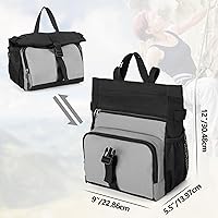 Vista 6 de Bolsa de tiza grande para escalada en roca y boulder con forro de papel de aluminio, cierre magnético, múltiples bolsillos, 2 soportes para cepillos