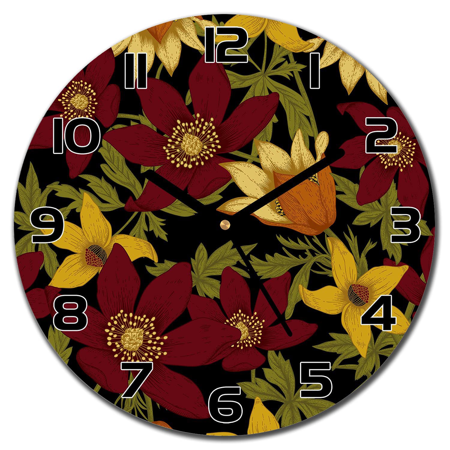Horloge en verre cuisine salon 30 cm moderne murale impression verre sécurité