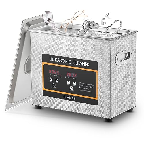 Ultrasonic Cleaner with Heater and Timer, 120W Stainless Steel Ultrasonic Jewelry Cleaner for Circuit Board, Small Parts, Glasses, Retainer Cleaning - 3.2L