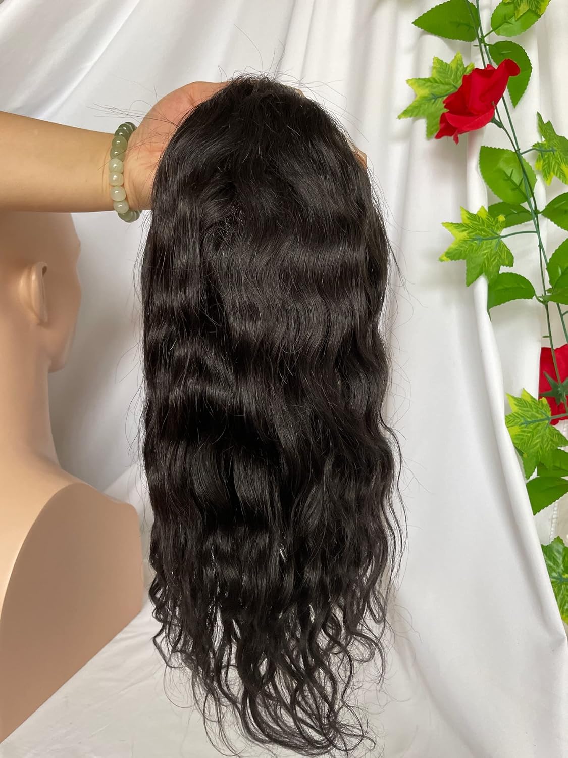 Dreambeauty 12" Human Hair Toupee Natural Wave 10×8 Inch Hairpieces for Men 100% European Virgin Human Hair Replacement System Hair Topper Pieces for Men Mono Net with PU Around (#1b color)