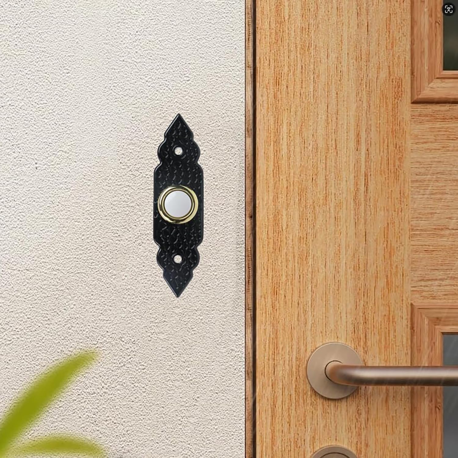 Vintage Style Wired Doorbell Button with Glow, Door Bell Button Only, lighted doorbell button wired, Classic Antique Brass Finish for Home, Office and Other Residential Spaces