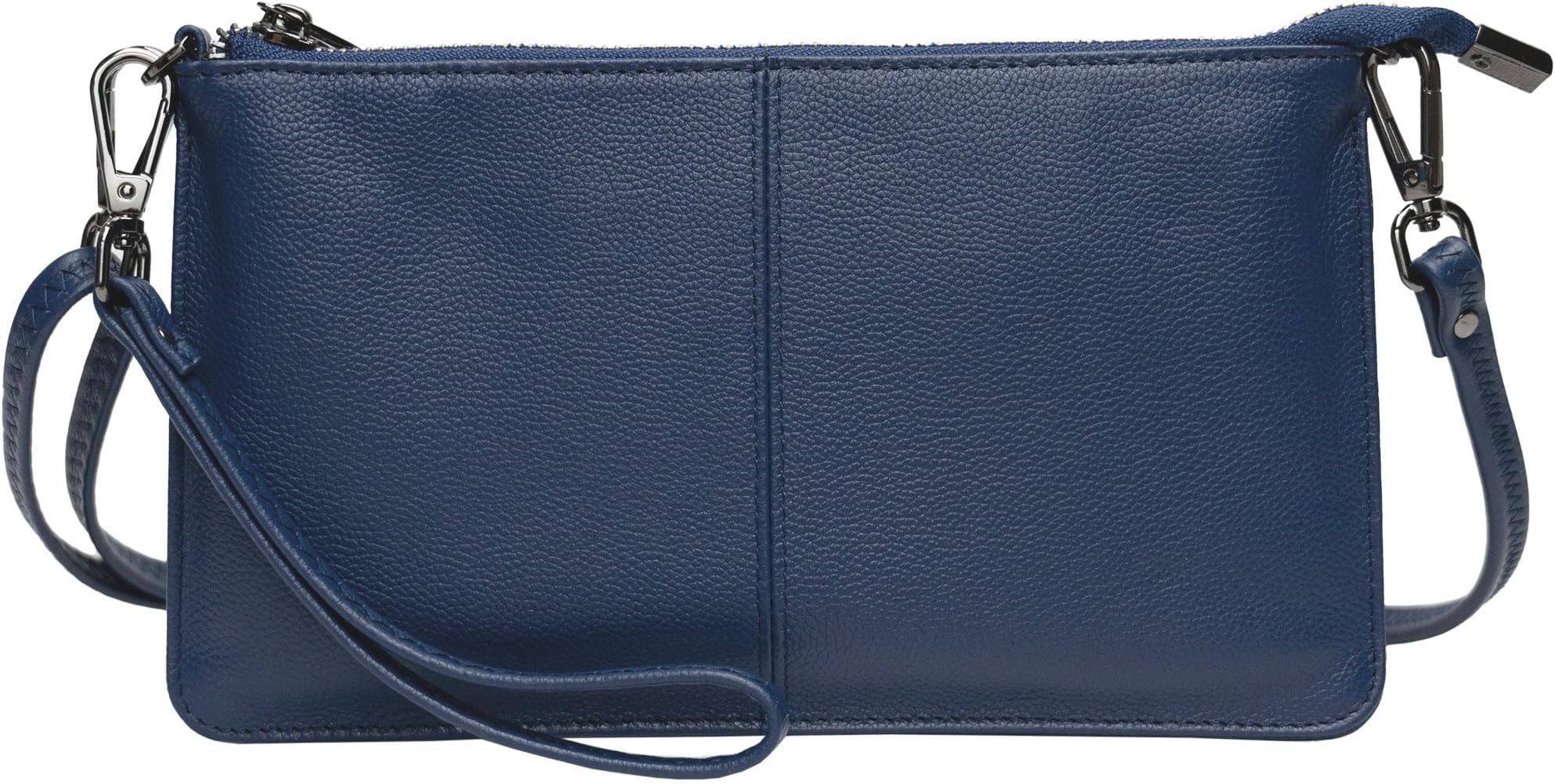 Genuine Leather Wristlet Purses for Women, Envelope Clutch Wallet Small Crossbody Bags for Dressy Evening