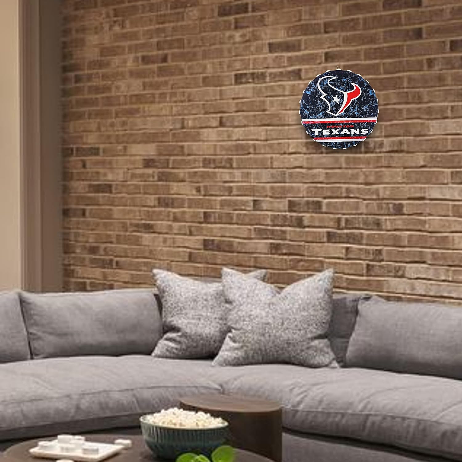 Houston Texans 13" Jumbo Metal Distressed Bottle Cap Wall Sign – Limited Edition FOCO Texans Sign – Represent the NFL and Show Your Team Spirit with Licensed Houston Football Fan Gear - Image 2