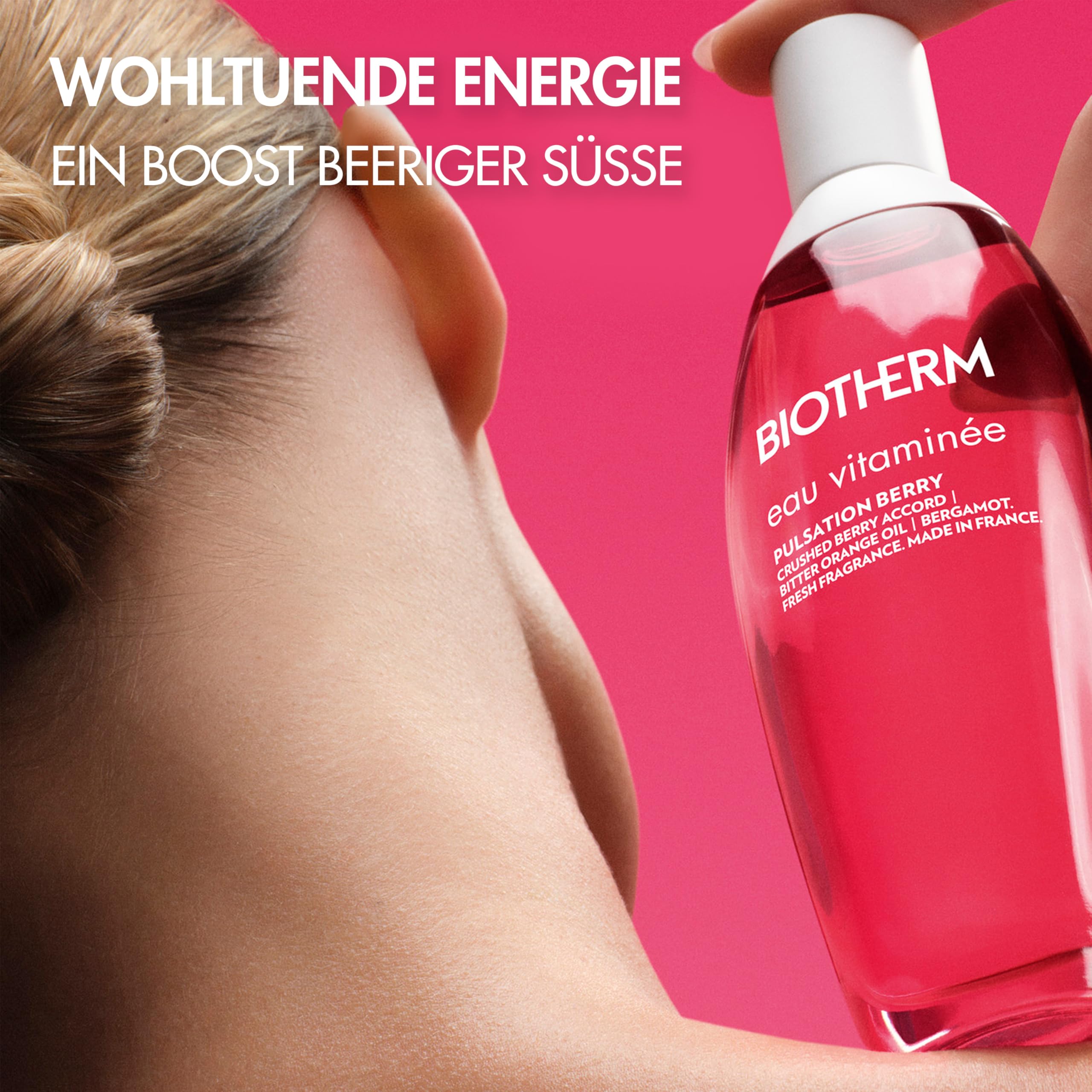 Biotherm Eau Vitaminée Pulsation Berry Eau de Toilette, fruchtig-frischer Körperduft mit Himbeere, Bergamotte und Bitterorangenöl, revitalisierender Body Mist für Damen