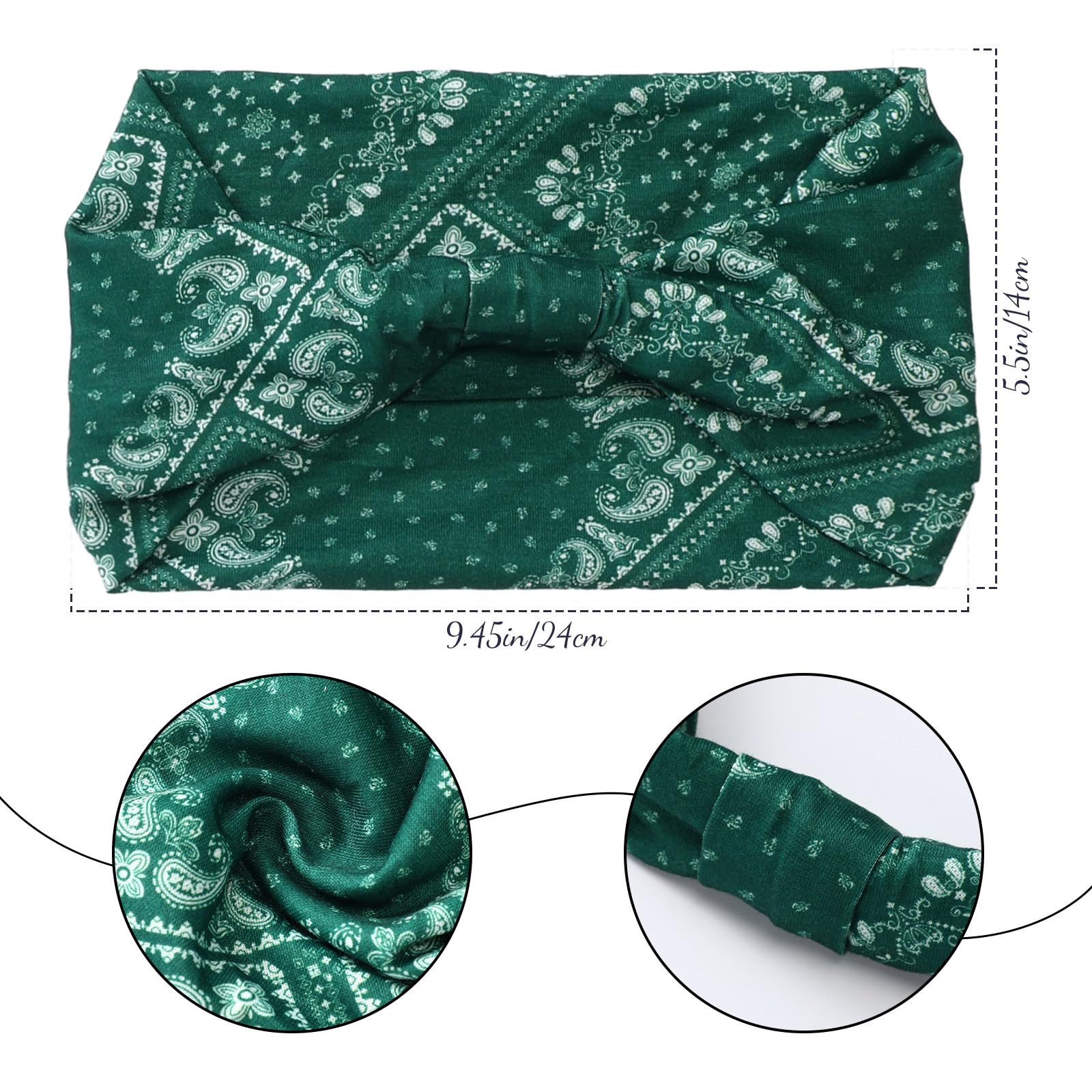 Censen 12 Fasce Africane per Capelli Cerchietti Africani Elastici in Poliestere Fasce Boho per Capelli da Donna con Nodo Accessori per Capelli per Ragazze Signora Yoga Corsa Sport