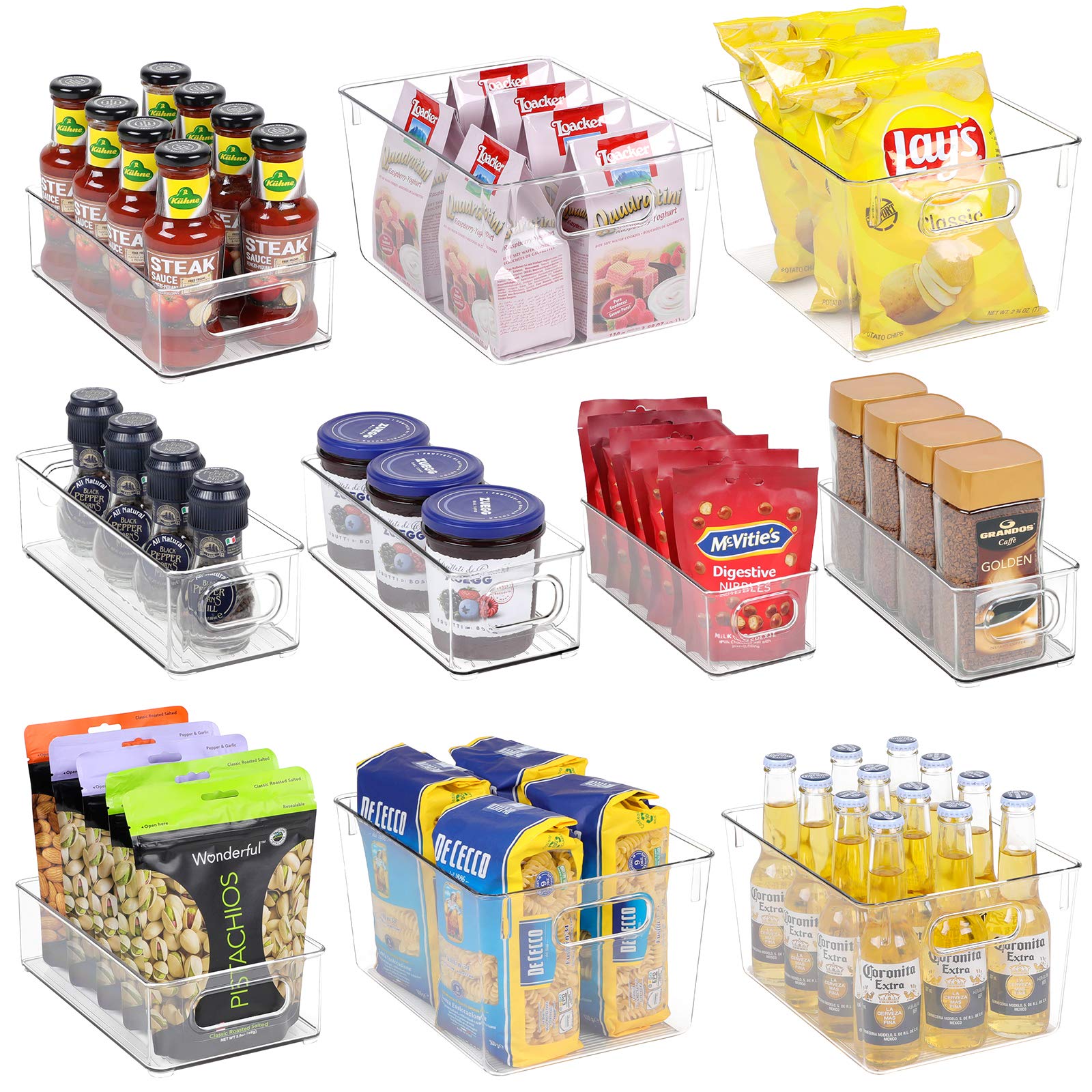 Buy Clear Fridge Organizer Bins Set 10 Piece Plastic Refrigerator Organizers and Storage Bins