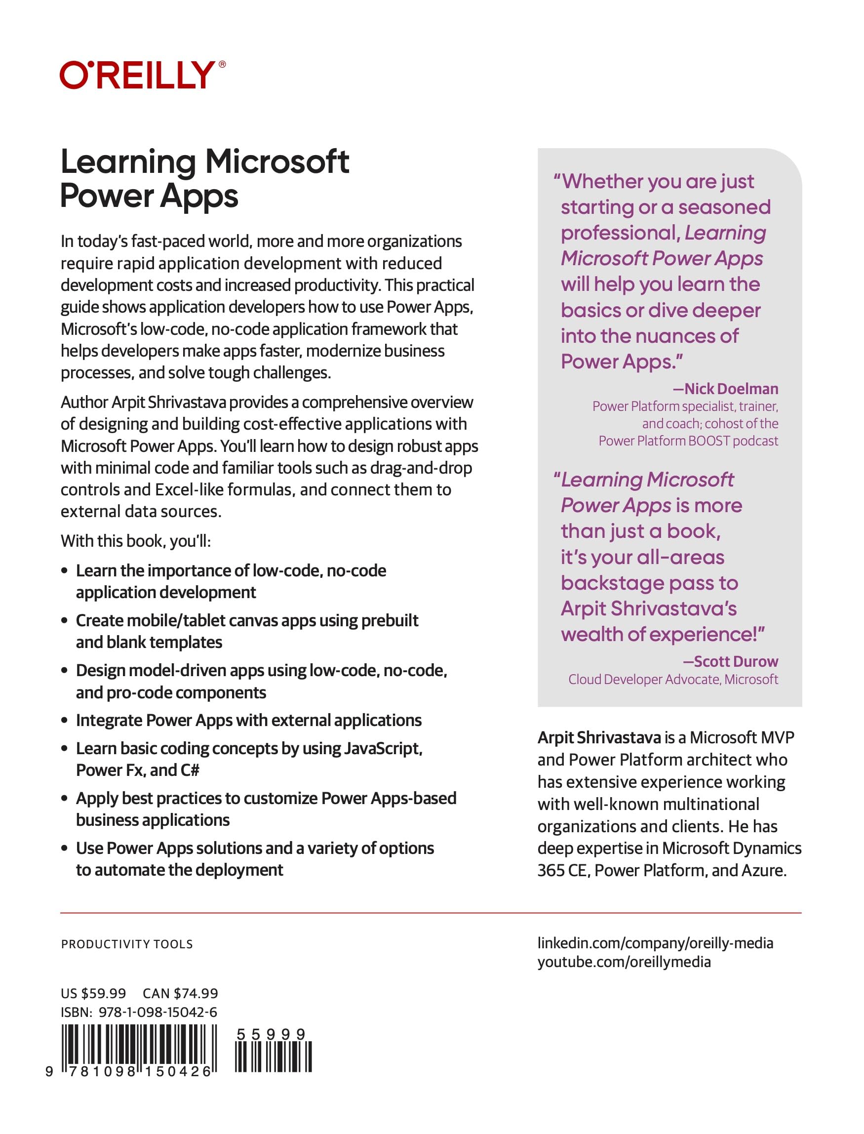 Learning Microsoft Power Apps: Building Business Applications With Low-code Technology