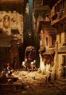 EAGBJTPTM Classic Art Painting Artwork Print On Canvas The post by Carl Spitzweg Landscape Artwork for Home Decor 60x90cm
