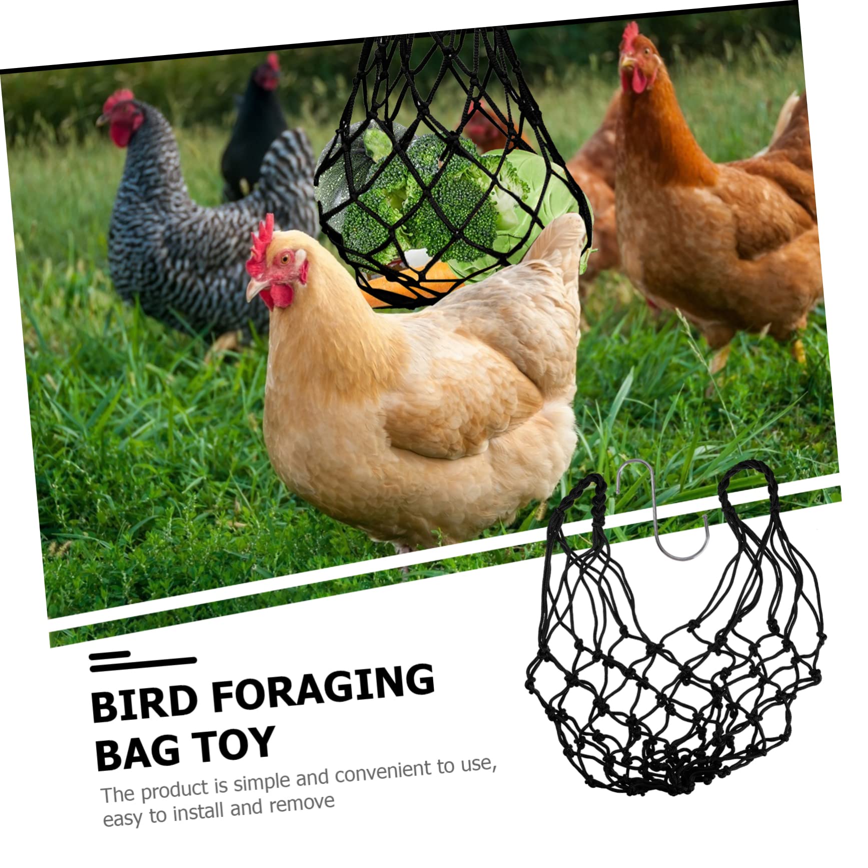 Anneome Chickens Hen Feeding Net Toy Parrot Feeding Bag Bird Foraging Bag Simple Design