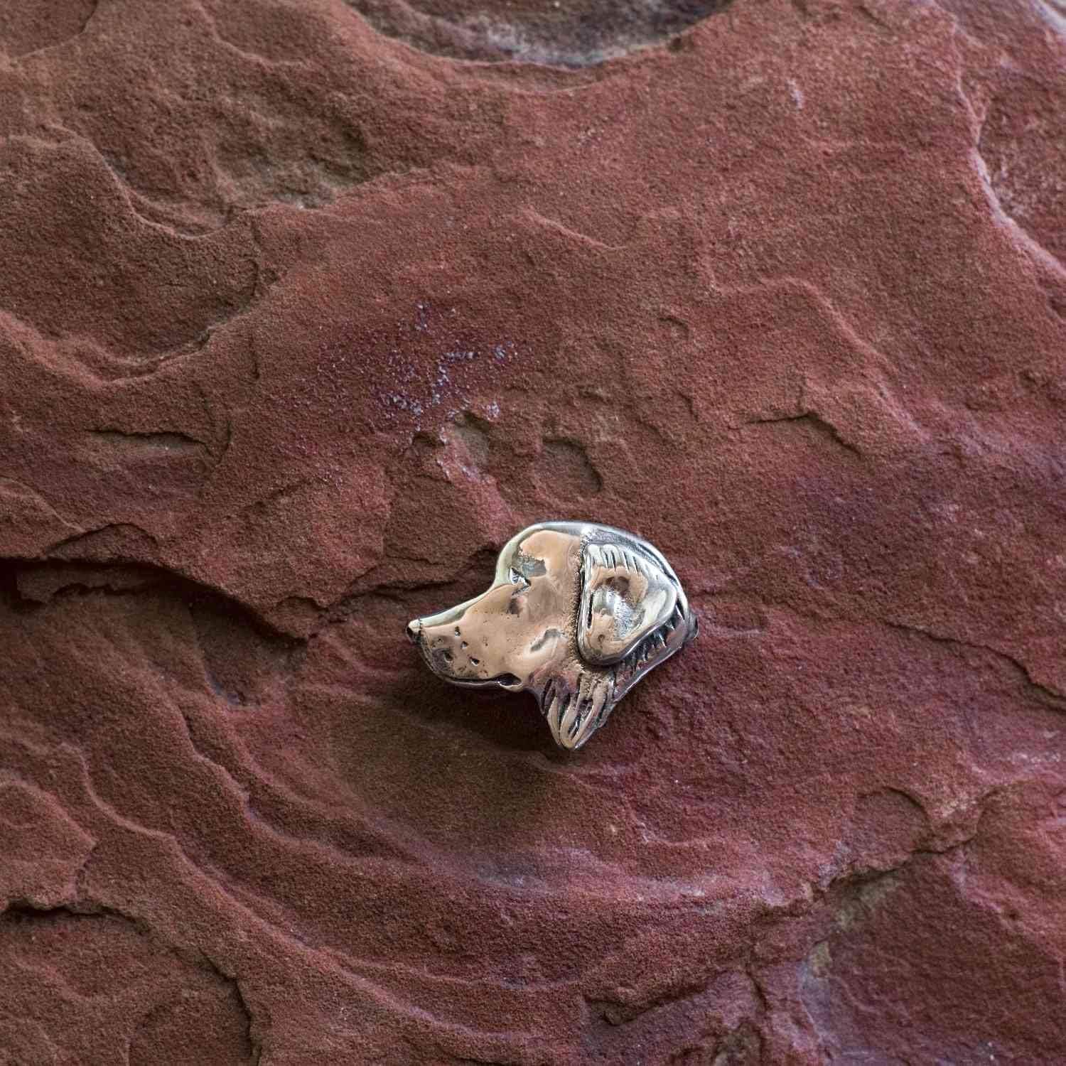 Sterling Silver Golden Retriever Pin Pendant - Goldie Dog Brooch