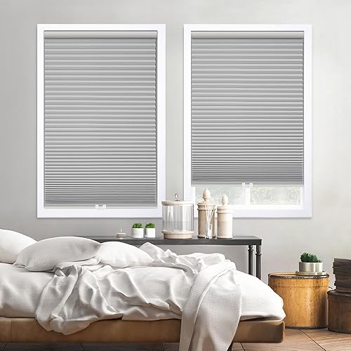 Miniatura 3 de DEZ FURNISHINGS Persiana opaca inalámbrica de 1.5 pulgadas, ahorro de energía, 22 pulgadas de ancho x 48 pulgadas de alto, nube gris