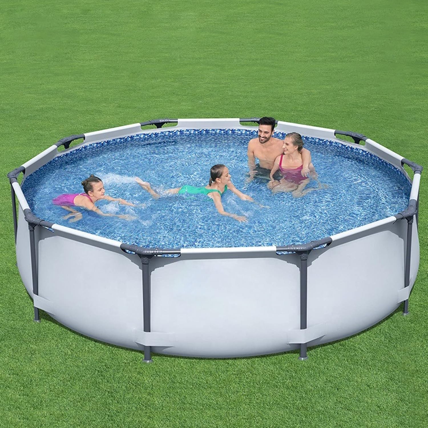 Paddling Pools Swimming Pool with Filter Pump Above Ground Easy Assemble Round Gartenpool for Family
