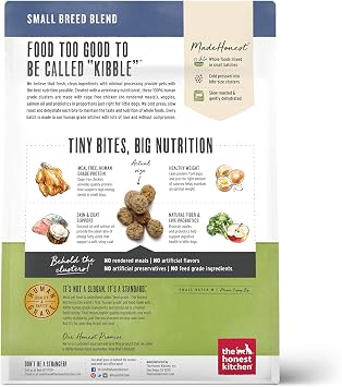 The Honest Kitchen Whole Food Clusters Small Breed Grain Free Chicken Dry Dog Food, 1 lb Trial Pouch