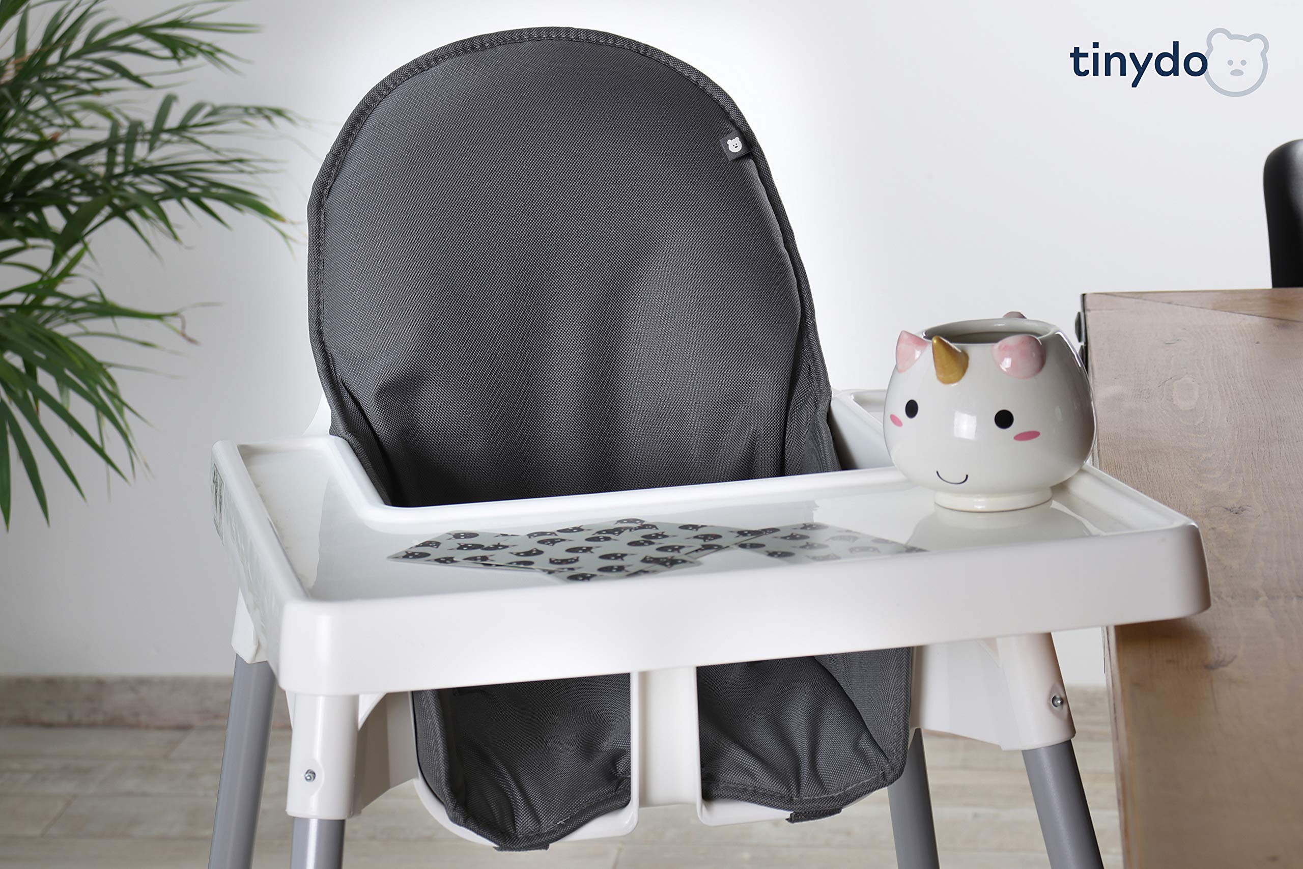 Hochstuhl Sitzkissen für Ikea Antilop - ergonomisches Memory-Schaum Kissen zur Rückenentlastung, Sitzpolster extra dick - Sitzverkleinerer Auflage ohne Verrutschen (Dunkelgrau)