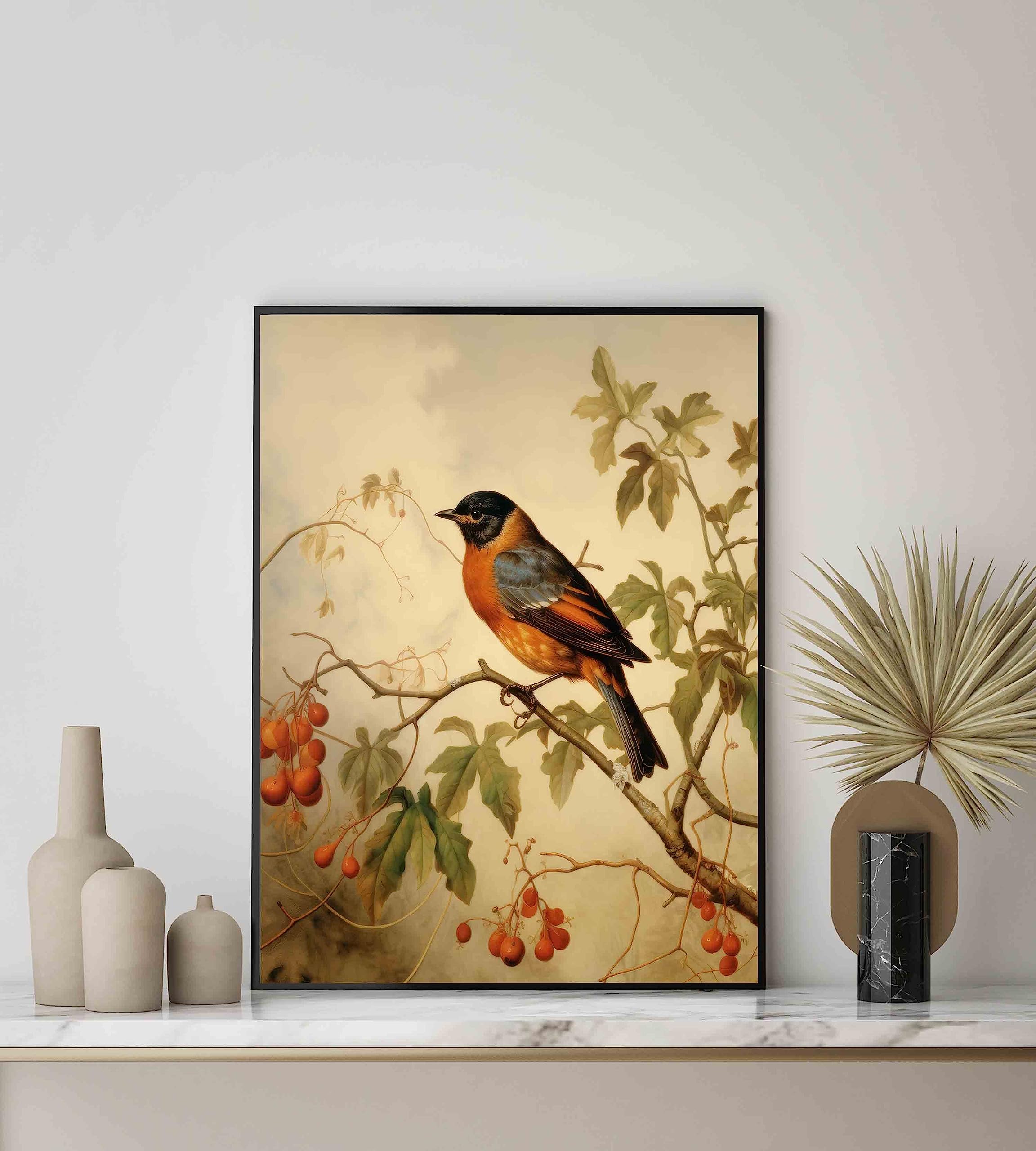 Amazon.com: Robin Bird Vintage Poster Art Print Retro Wall Art
