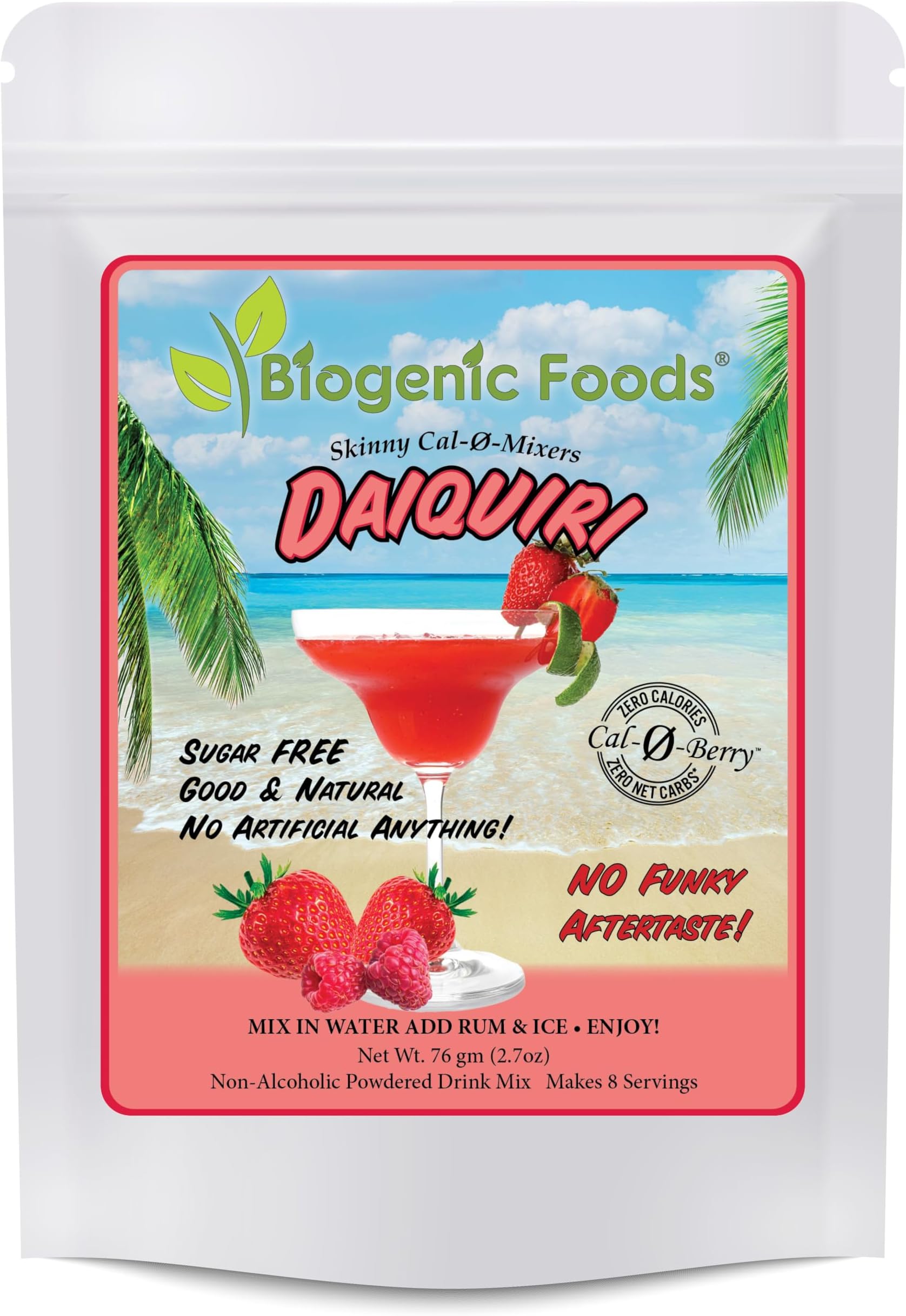 Skinny Cal-0-Mixers- Sugar-Free All-Natural Strawberry Daiquiri & Margarita Drink Mix Powder. (2.7 Oz) pack of 1
