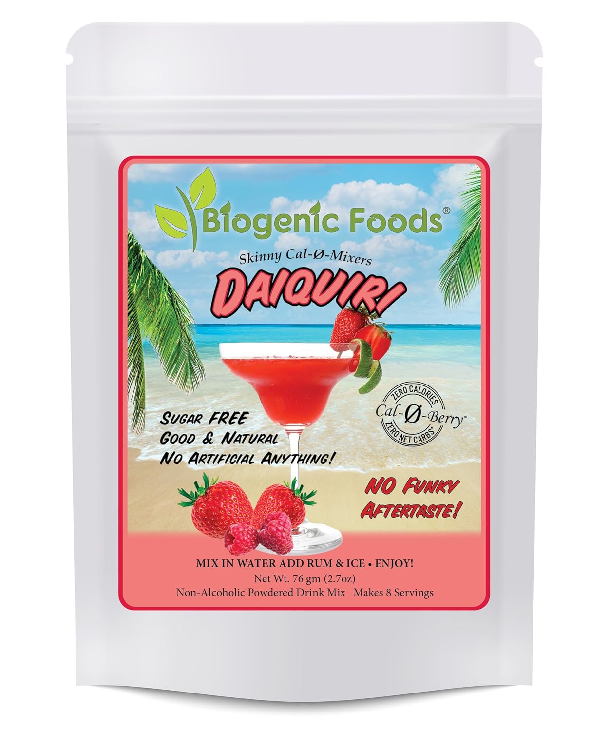 Skinny Cal-0-Mixers- Sugar-Free All-Natural Strawberry Daiquiri & Margarita Drink Mix Powder. (2.7 Oz) pack of 6