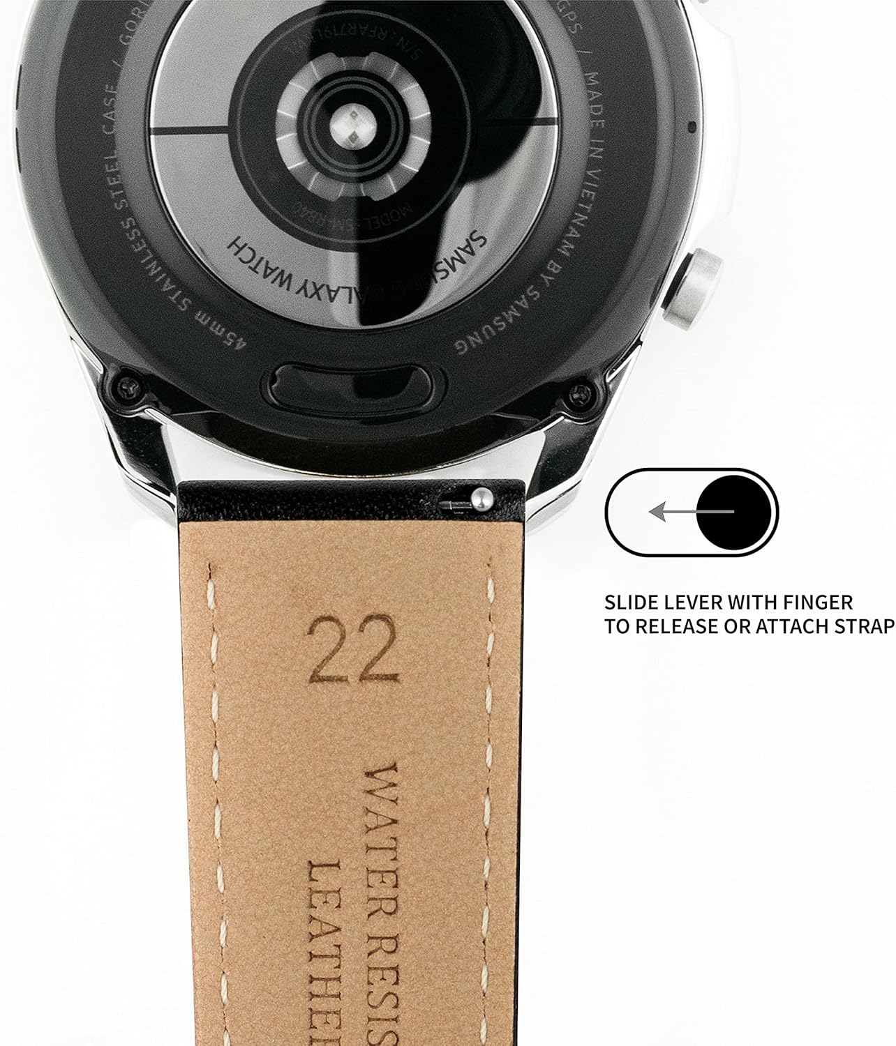 BARTON Water-Resistant Leather Watch Bands - Quick Release - Choose Strap Color & Size - 18mm, 20mm, 22mm & 24mm Watch Straps