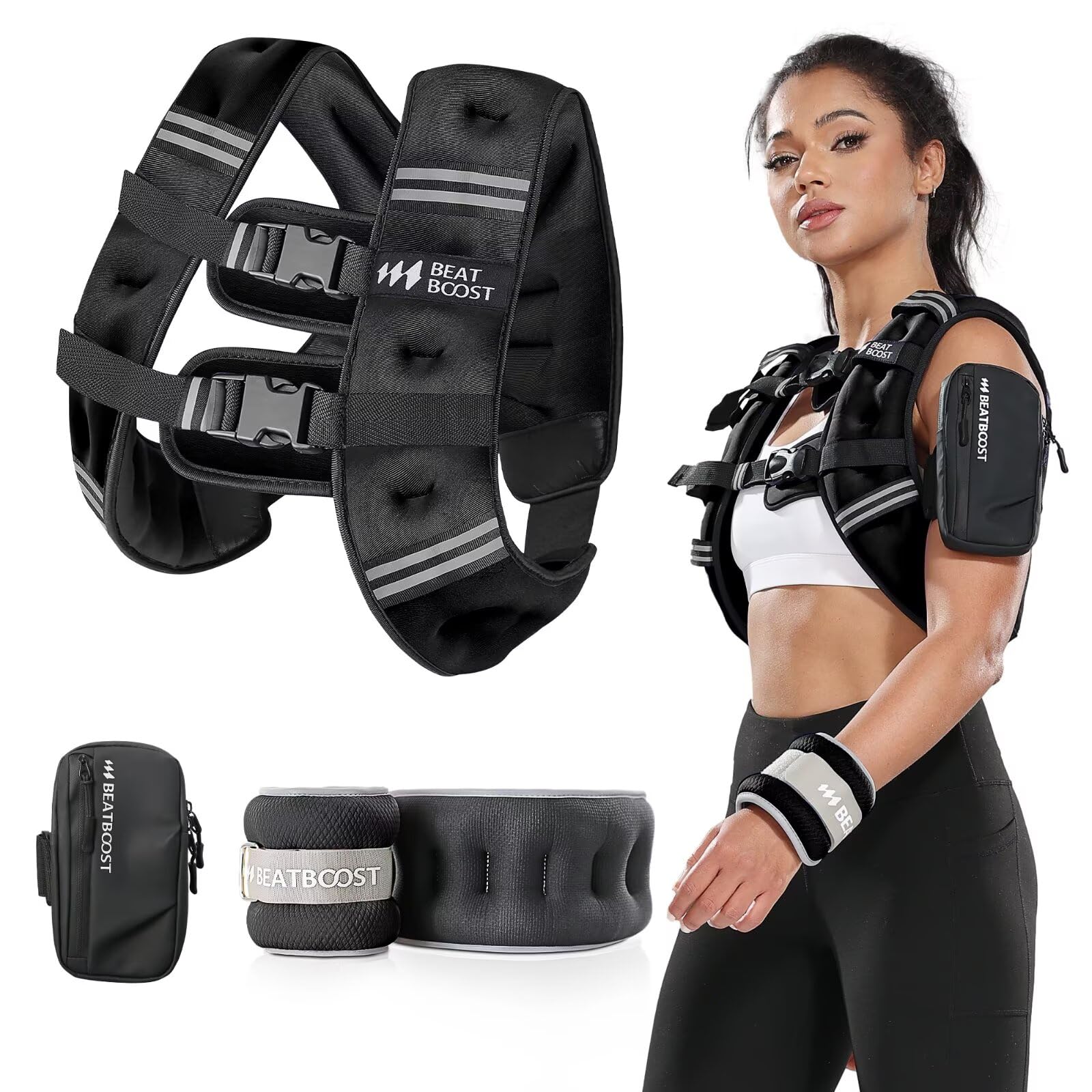 Weighted Vest Woman 5 12 15 20 25 30 lb Weight Vest with Ironsand for Walking Strength Training