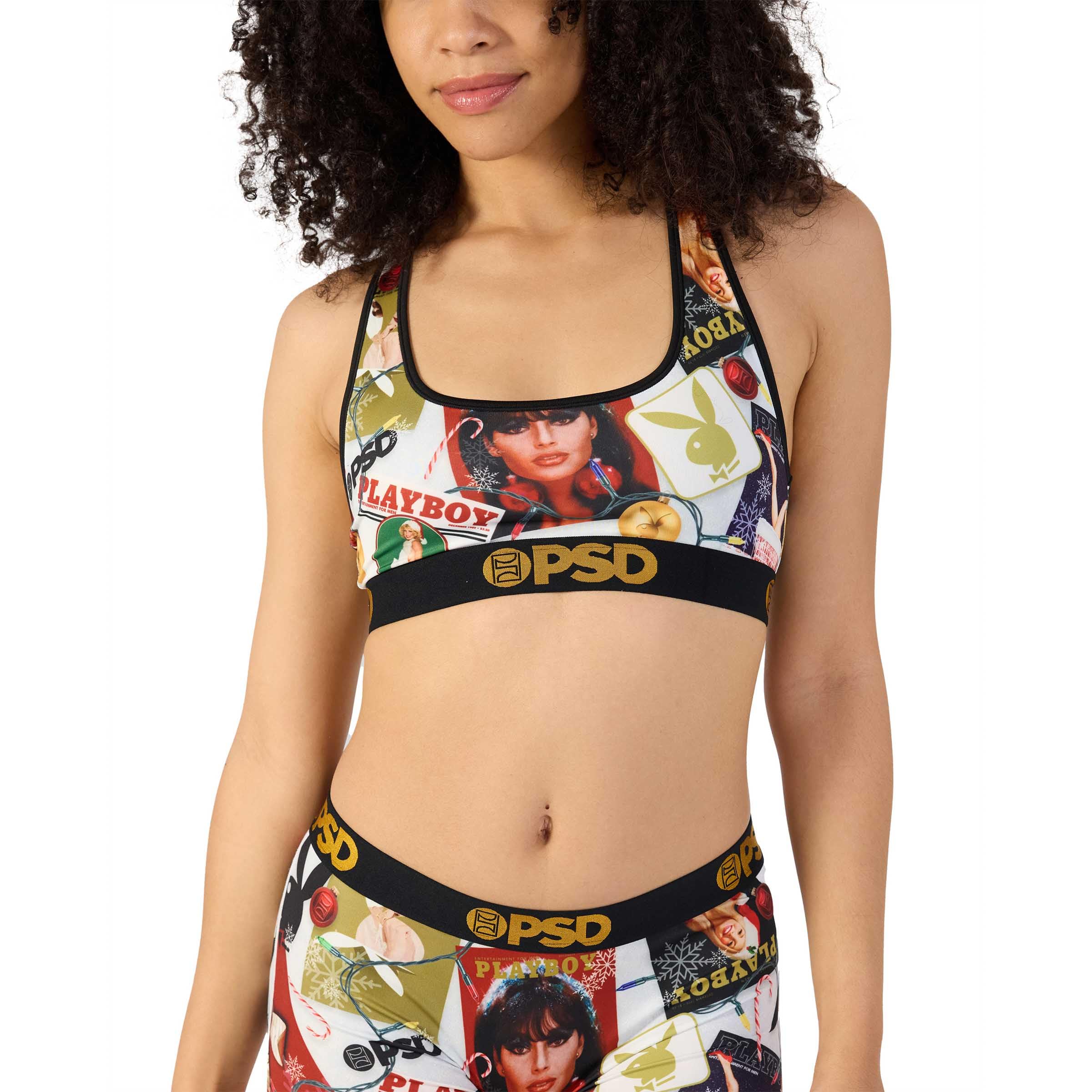 Psdwomens Playboy Sports Bra Racerback Sports Bras For Women