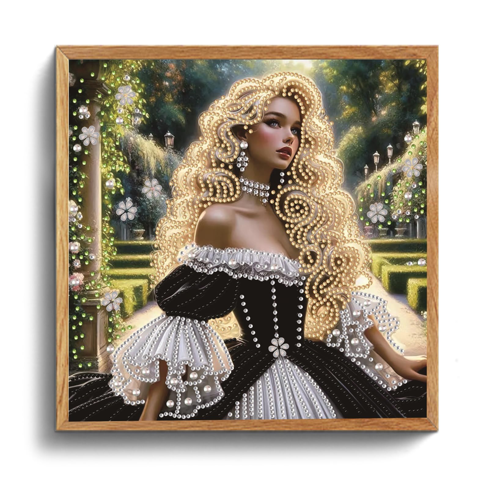 POETRYDRAW Rococo Garden Lady Special Shaped DIY Partial Drill Diamond Art Painting Kit for Adults Beginners Home Decor Diamonds Paintings Gem Art 30x30cm (Rococo Garden Lady)