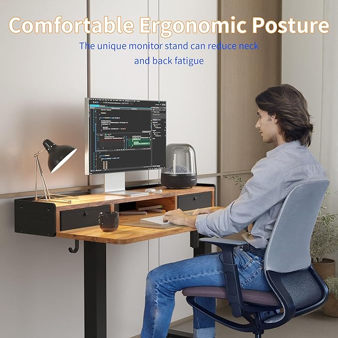 Escritorio Ajustable Electrico 101x60 cm Marrón Standing Des miniatura 7