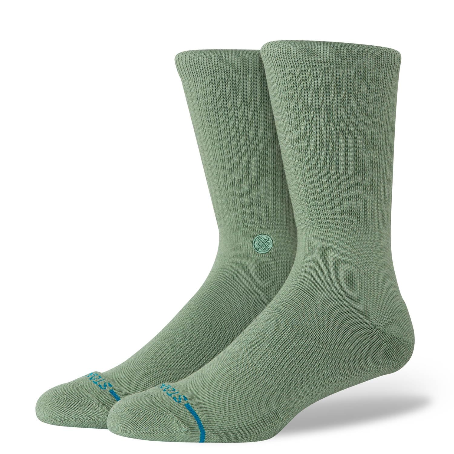 Stance Unisex Sage Icon Crew Socks Green Cushioned Calf Socks Large