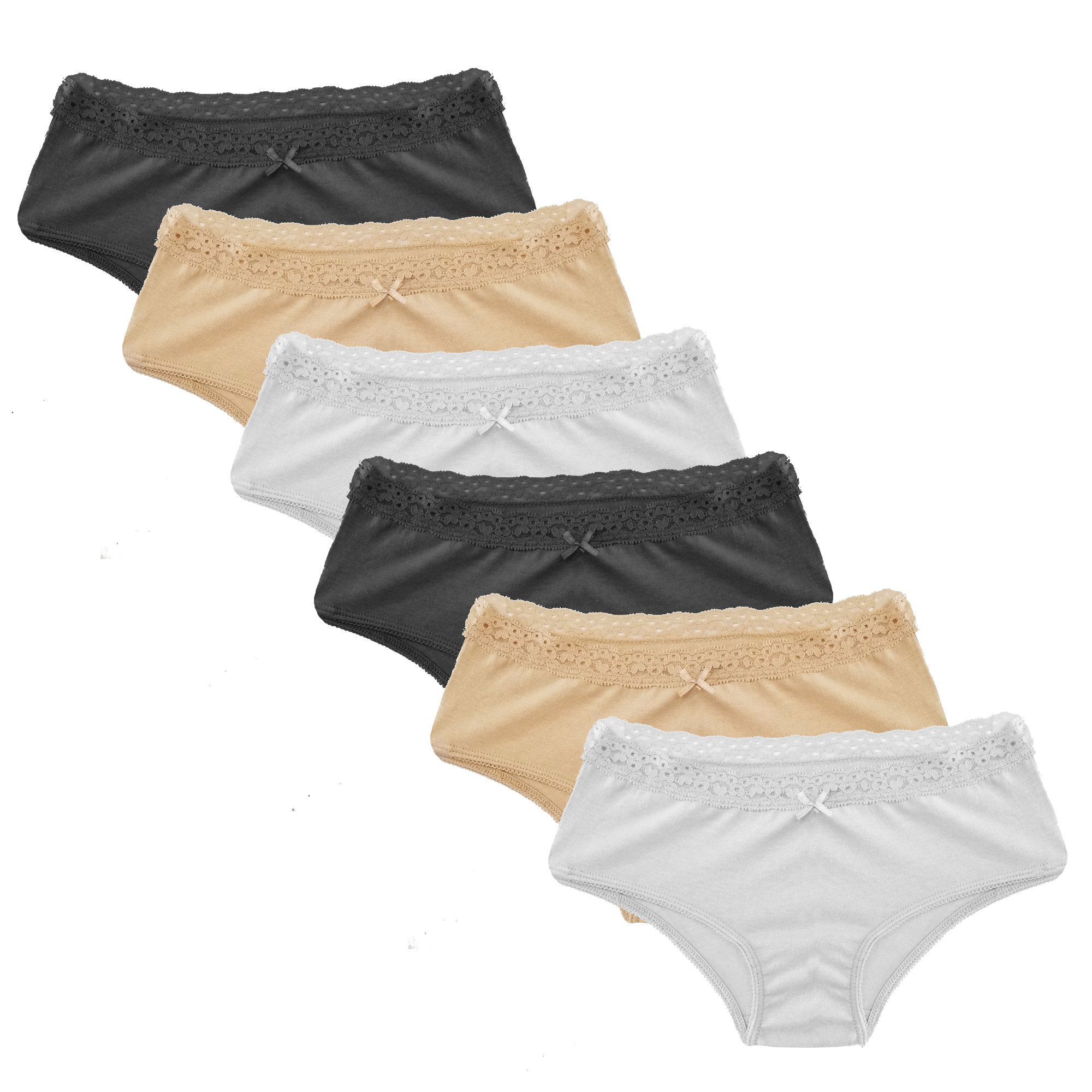 Popular Girls' Cotton Hipster Panty Pack - 6 Pieces
