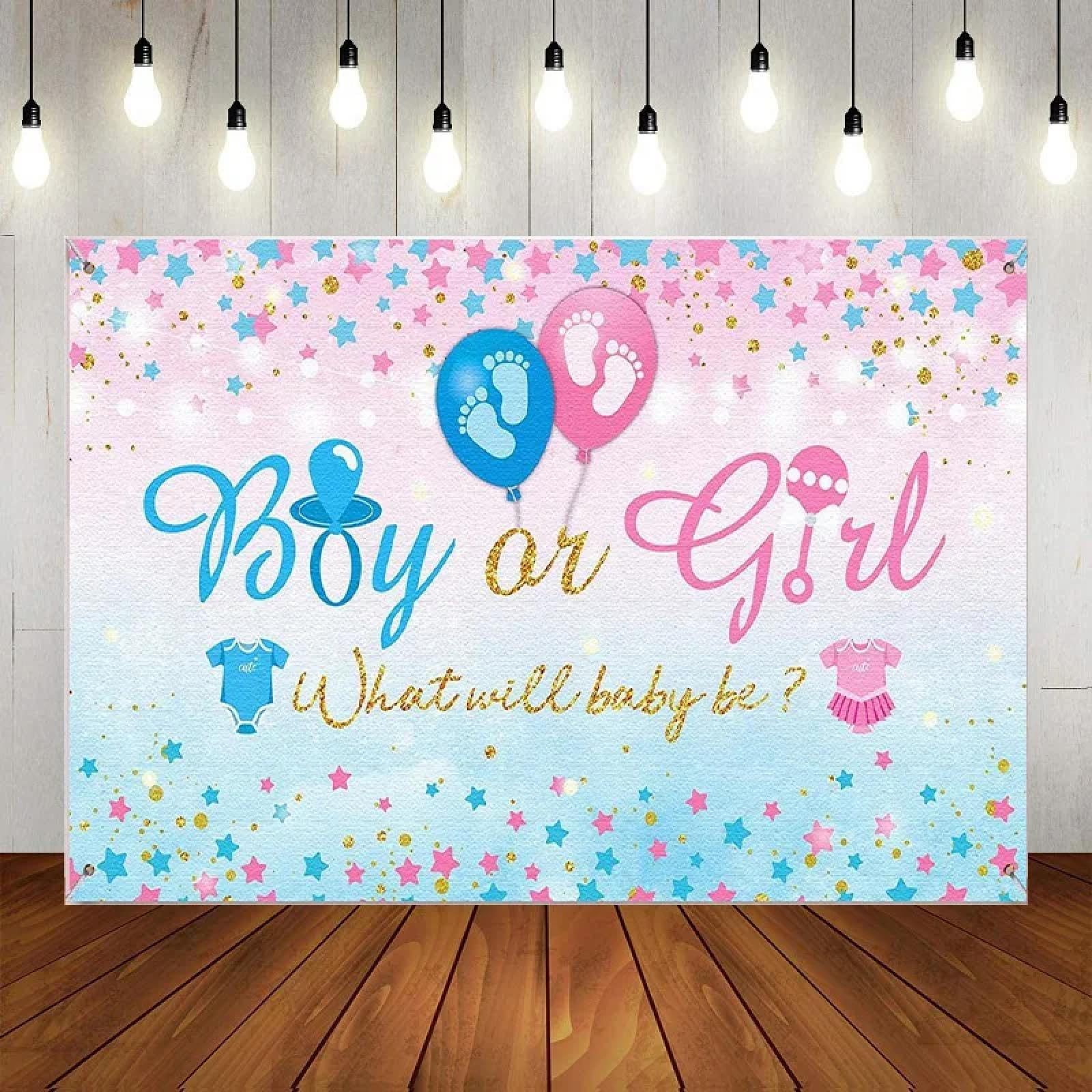 Toile De Fond Photo Mehofoto 7x5ft (2.2x1.5m) - Fond Vinyle Rose/Bleu Révélation Sexe Bébé - Décoration Fête, Studio
