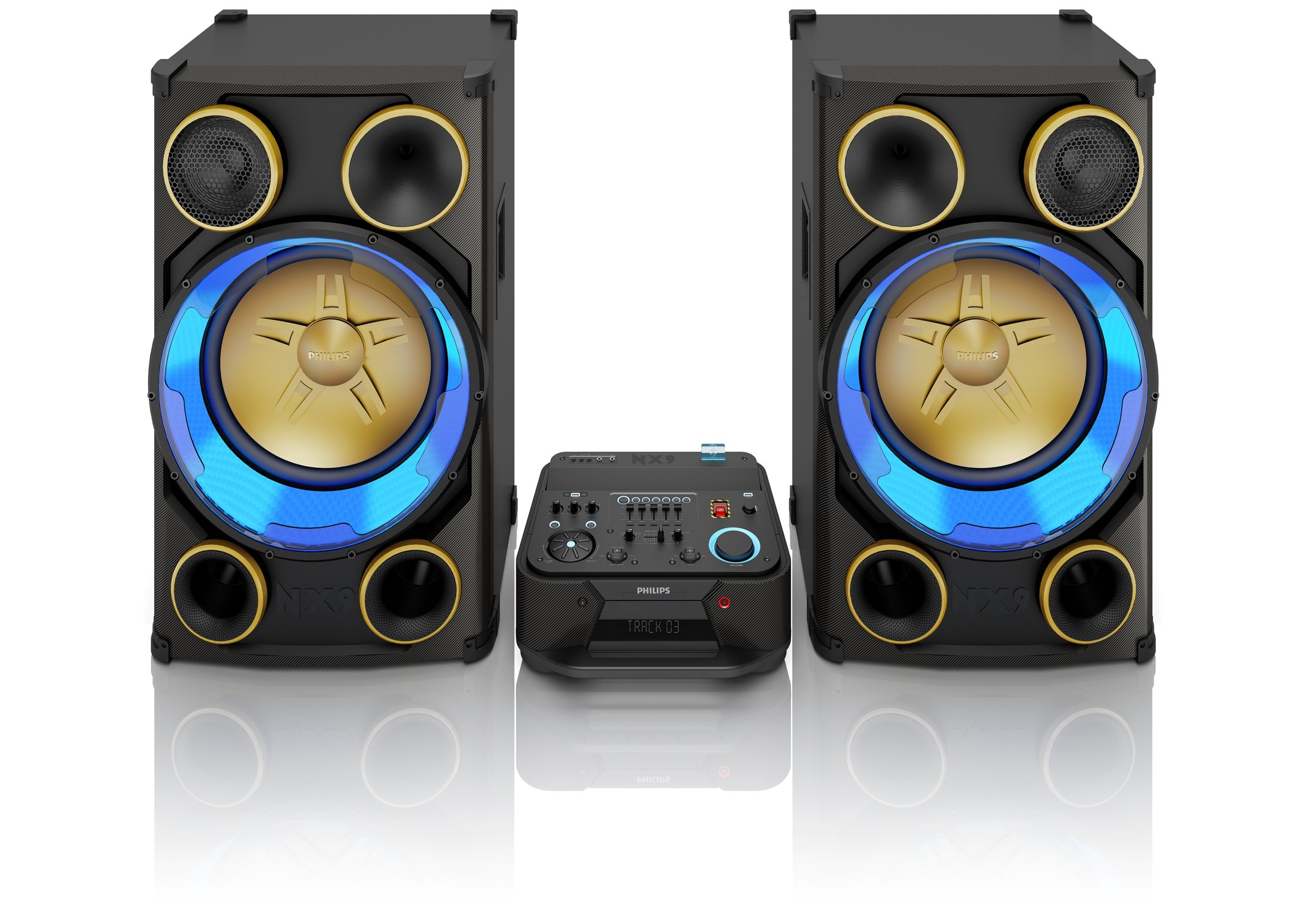 Philips Minichaîne Hi-FI NTRX900/12 – Ensembles Audio pour la Maison (Système Mini Audio Domestique, Noir, Bleu, Or, 1 disques, Plateau, 3600 W, 20,3 cm) - Les Beatles, Paul McCartney, John Lennon, RIngo Starr, George Harrison Philips Minichaîne Hi-FI NTRX900/12 - Ensembles Audio pour la Maison (Système Mini Audio Domestique, Noir, Bleu, Or, 1 disques, Plateau, 3600 W, 20,3 cm)