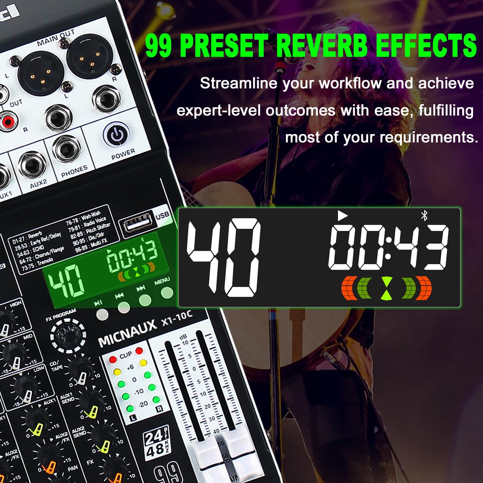 Amazon.com: MICNAUX Audio Mixer 10 Channel Professional Sound