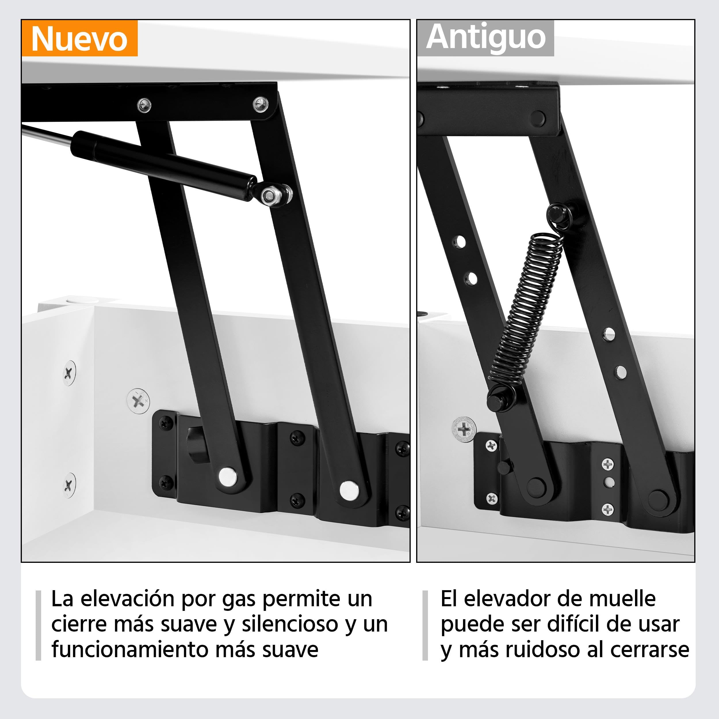 Yaheetech Mesa de Centro Elevable con Cajón 104,5 x 49,5 x (49-62) cm | Mesa de Café para Salón de Estilo Moderno con Patas de Madera Maciza Blanco