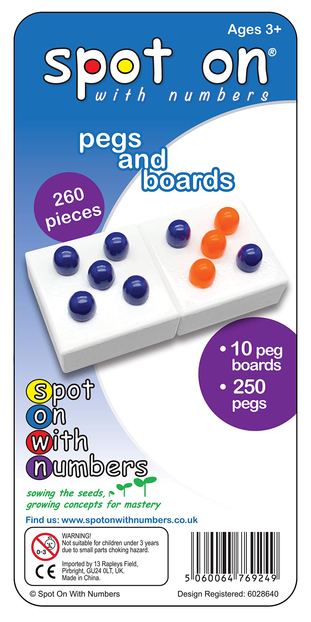 Buy Spot On With Numbers PEGS AND BOARDS for number bonds, addition