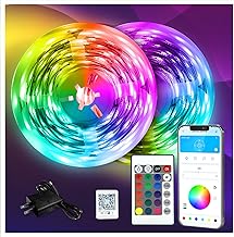 Luces LED de tira DAYBETTER de 130 pies para tira de luz de dormitorio, escritorio, habitación interior, regalos de cumpleaños RGB Decor con control remoto y fuente de alimentación de 24V