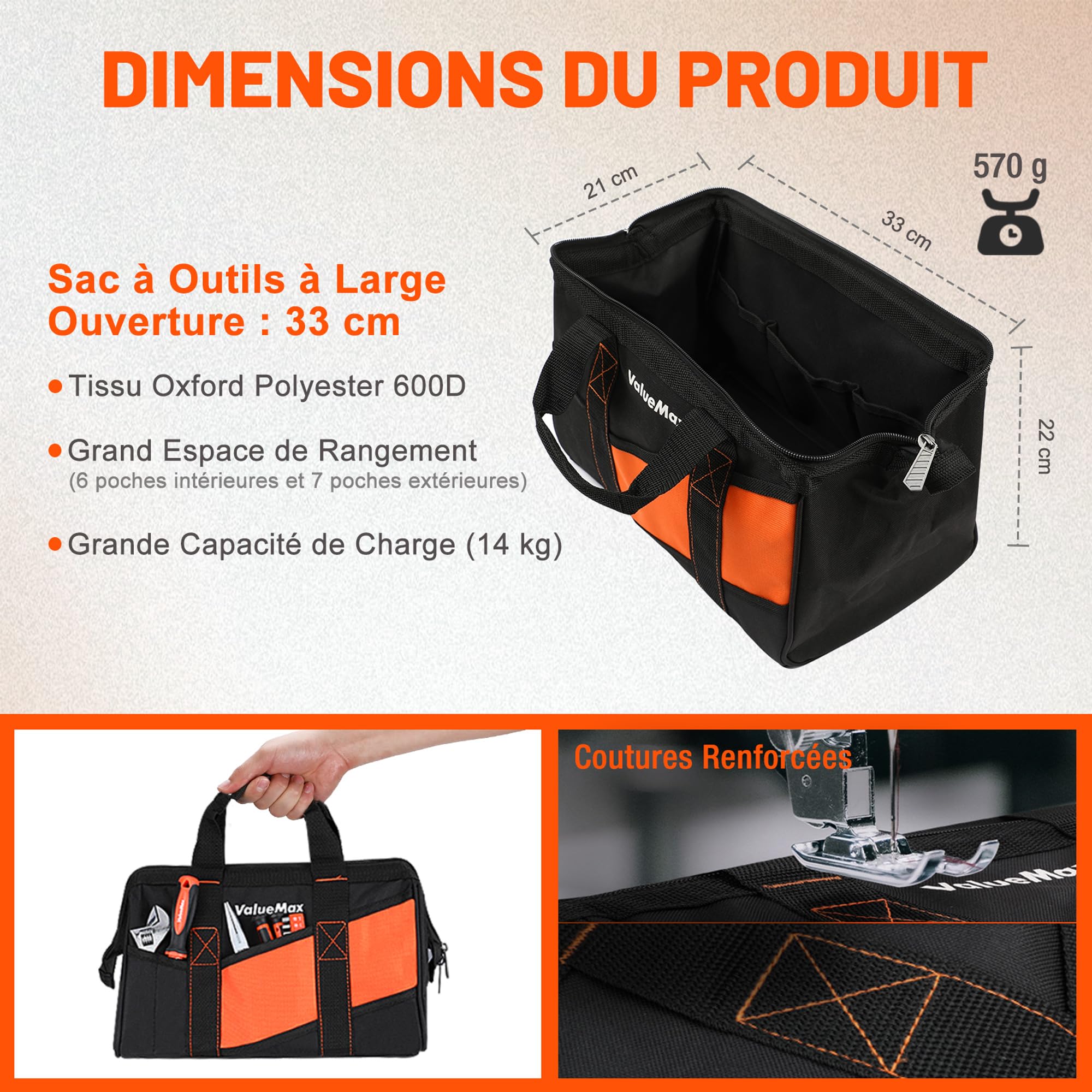 ValueMax Kit d'Outils 219 Pièces avec Sac Durable | Caisse à Outils Complete pour Bricolage, Réparation et Entretien Domestique