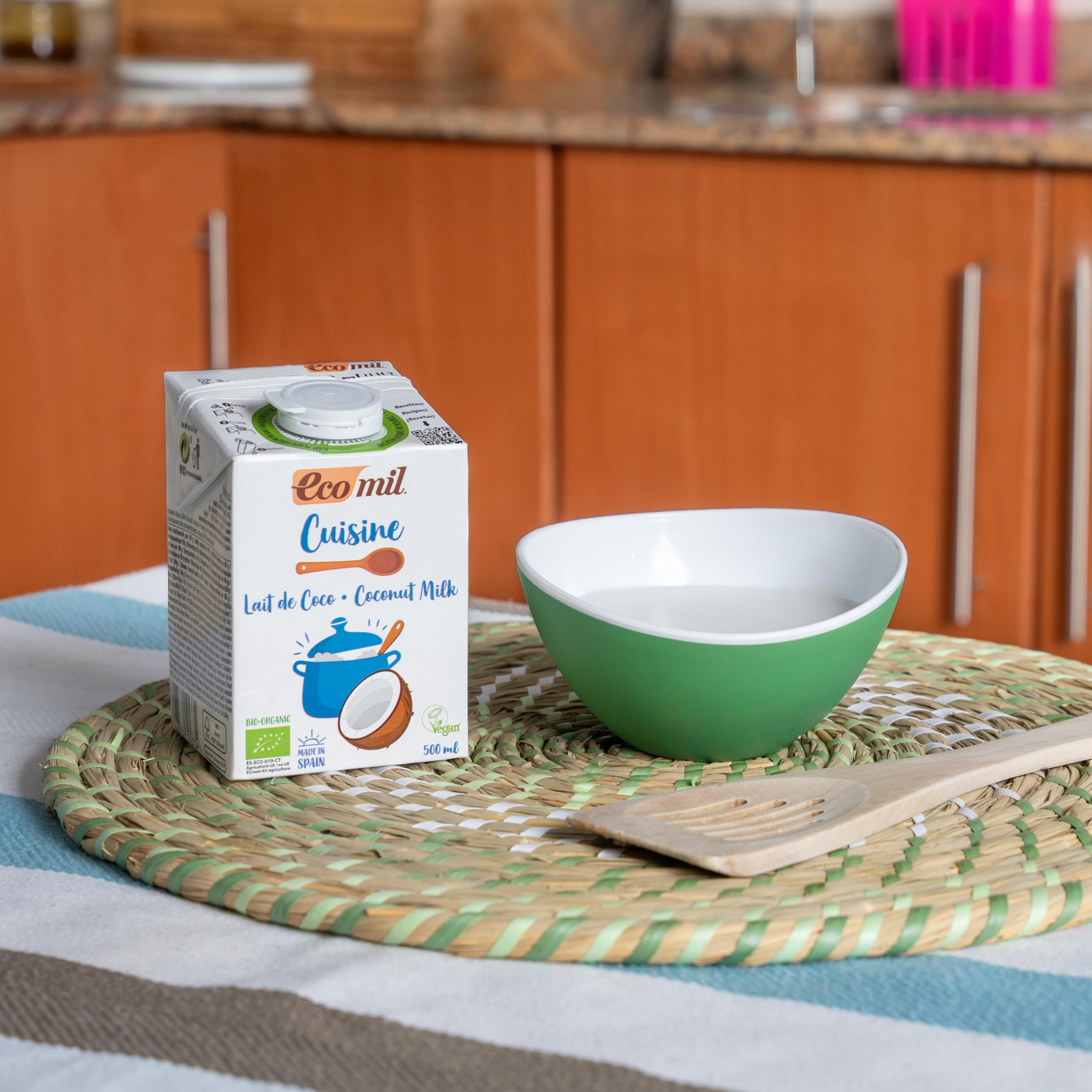 ECOMIL Crema de Coco Bio para Cocinar Sin Lactosa Sin Gluten Sin Azúcares Añadidos 500 ml