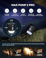 FLEXTAILGEAR Max Pump 2 Pro Hordozható Elektromos Pumpa 4.5 kPa - 3600 mAh Akkumulátor, Állítható Kempinglámpa, Matracokhoz, Medencékhez, Fe 3