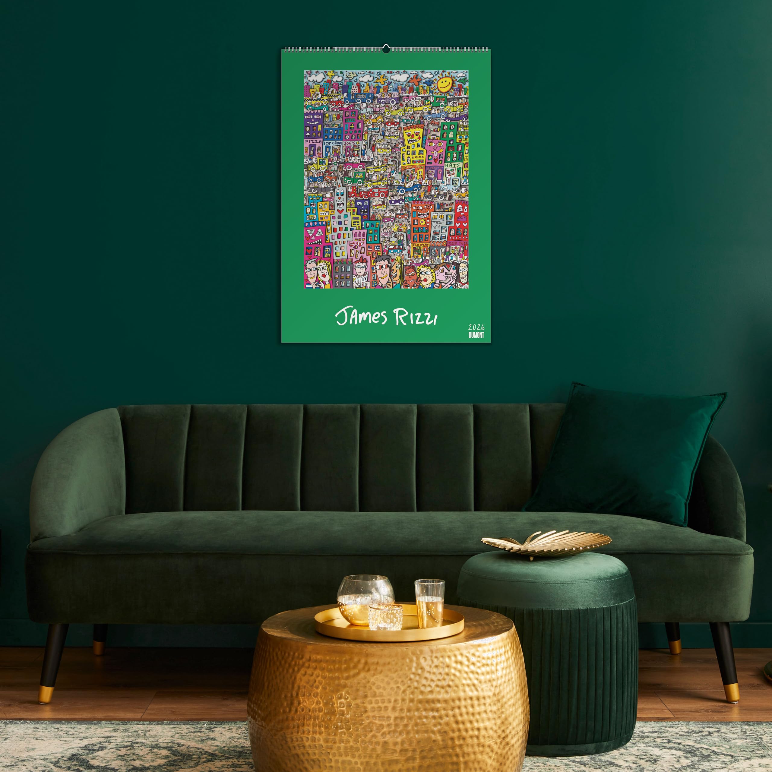 DUMONT - James Rizzi 2026 – Kunst-Poster-Kalender 50 x 70 cm, Pop-Art Wandkalender für Kunstliebhaber & Rizzi-Fans